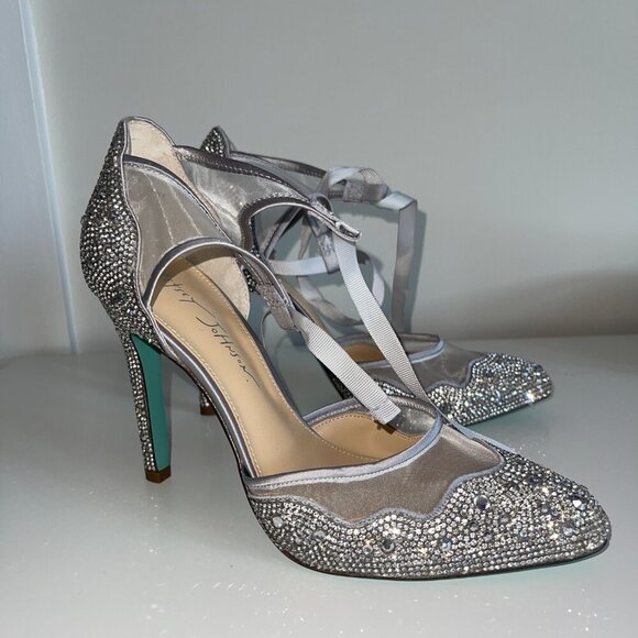 Betsey Johnson Iris Sparkly Shoes rhinestone pumps 8 - Picture 11 of 13